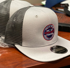 Grey Flat Bill Mesh Snap Back